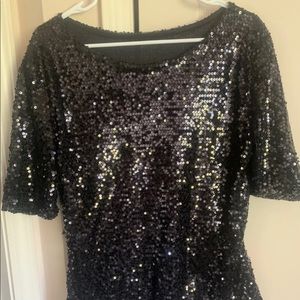 Black sequin blouse
